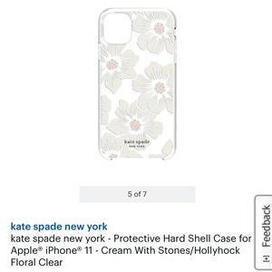 Kate Spade hollyhock cream Apple iPhone 11 case w/ off white pop socket